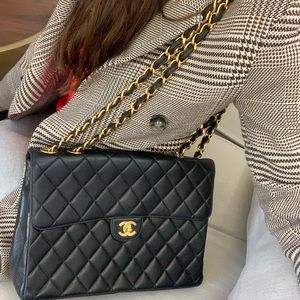 Authentic Vintage Chanel quilted Lambskin XL flap bag